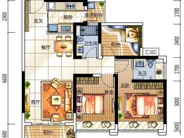 龍光·玖龍山 B戶型(可改叁房) - House730