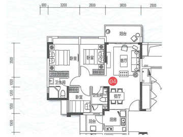 中山錦繡海灣城 叁房戶型 - House730