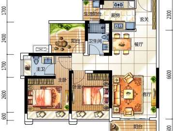 龍光·玖龍山 A戶型(可改叁房) - House730