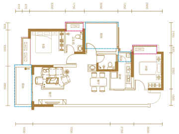 惠州天益城 91平叁房戶型 - House730