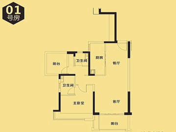 惠州金地天潤自在城 一居室83.54㎡ - House730