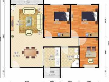 天明豪庭 3室2厅1卫 - House730