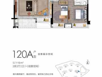 華潤仁恒·公園四季 120A户型 - House730