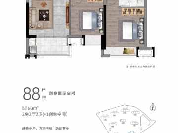 華潤仁恒·公園四季 88户型 - House730