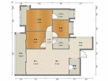 錦繡明珠花園 3室2厅2卫 - House730