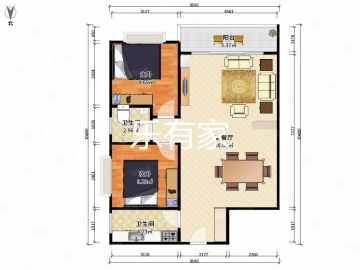 芳鄰雅居 2室2厅1卫 - House730