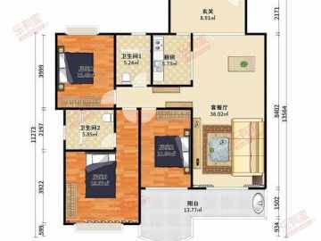 天明豪庭 3室2厅2卫 - House730