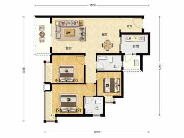 濱海明珠 98平户型 - House730