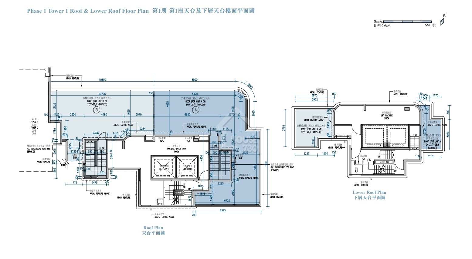 平面圖為1座27至28樓複式戶，實用面積2189平方呎。