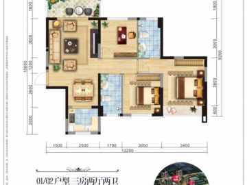 中邦·浪琴灣 1、2單元標准層01/02戶型 - House730