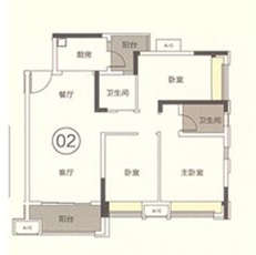 招商依雲華府 叁房兩廳兩衛兩陽臺 - House730