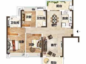 大中華幸福城 叁房兩廳兩衛 - House730