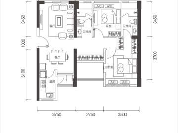 翠園華府 D座一单元01户型 - House730