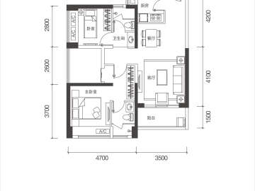 翠園華府 D座一单元03户型 - House730