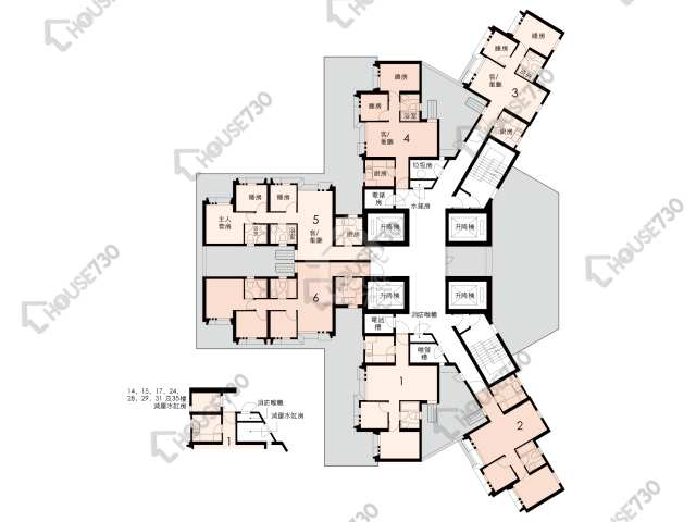愉翠苑 平面圖 愉翠苑 愉勤閣 (S座) 1-40樓 樓層平面圖 - House730