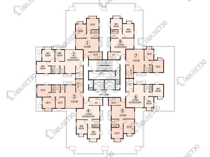 杏花邨 平面圖 杏花邨 11座 5-13,15-17,18樓 樓層平面圖 - House730