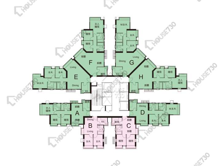 新都城 平面圖 新都城 1期 5座 2-43樓 樓層平面圖 - House730