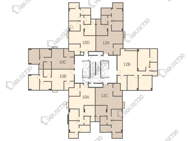 美孚新邨 平面圖 美孚新邨 7期 荔灣道10-12號 4-19樓 樓層平面圖 - House730