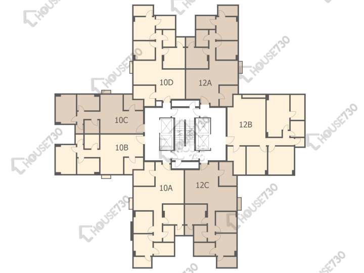 美孚新邨 平面圖 美孚新邨 7期 荔灣道10-12號 4-19樓 樓層平面圖 - House730