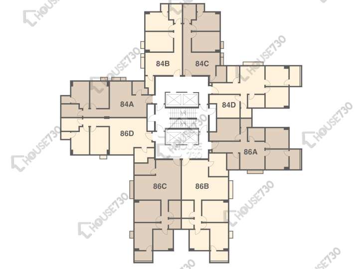 美孚新邨 平面圖 美孚新邨 3期 百老匯街84-86號 5-19樓 樓層平面圖 - House730