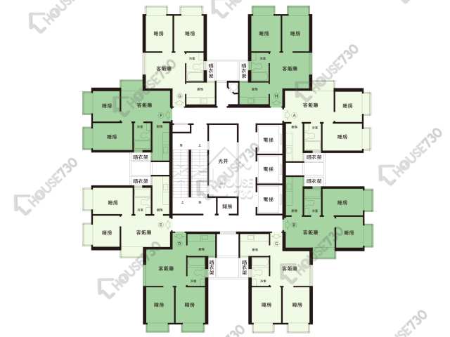沙田第一城 平面圖 沙田第一城 4期 37座 3-32樓 樓層平面圖 - House730