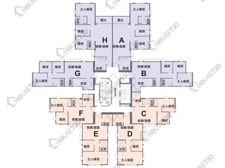 鯉景灣 平面圖 鯉景灣 A段 觀暉閣 (3座) 3-15樓 樓層平面圖 - House730
