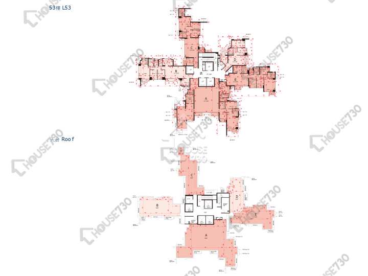 環宇海灣 平面圖 環宇海灣 1座 53樓 樓層平面圖 - House730