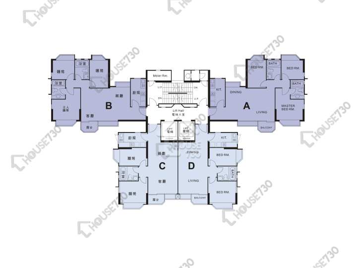 香港黃金海岸 平面圖 香港黃金海岸 12座 1-3,5-12,15-23,25,26樓 樓層平面圖 - House730