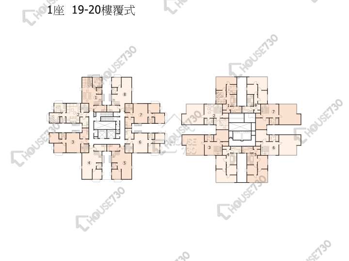 杏花邨 平面圖 杏花邨 1座 19樓 樓層平面圖 - House730