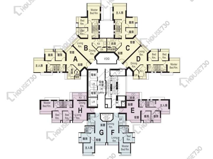 維港灣 平面圖 維港灣 3座 3,5-12,15-23,25-32,33樓 樓層平面圖 - House730