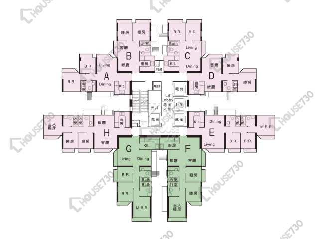 新都城 平面圖 新都城 3期 都會豪庭 1座 2-43樓 樓層平面圖 - House730