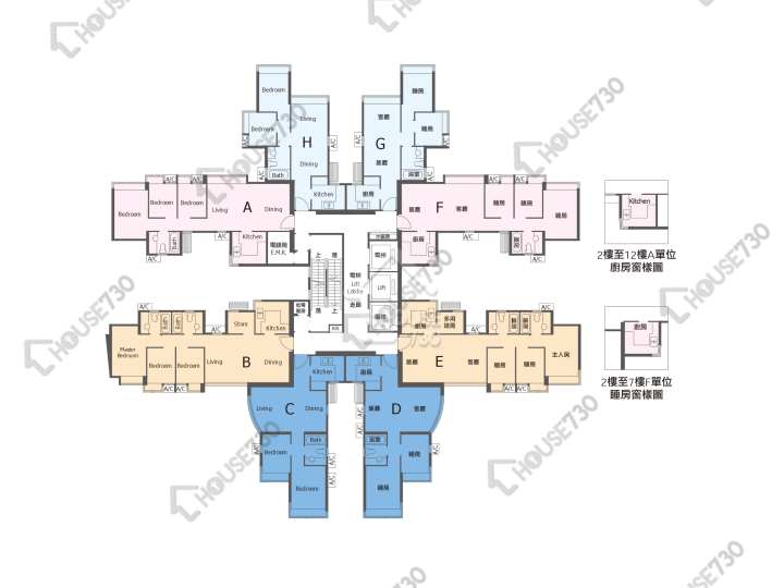 愛琴海岸 平面圖 愛琴海岸 6座 2-3,5-13,15-23,25-31,32樓 樓層平面圖 - House730