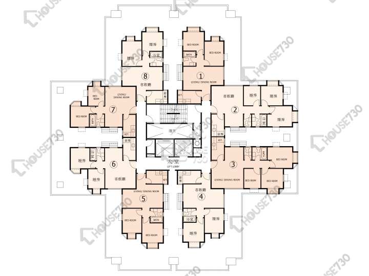 杏花邨 平面圖 杏花邨 4座 5-13,15-17,18樓 樓層平面圖 - House730