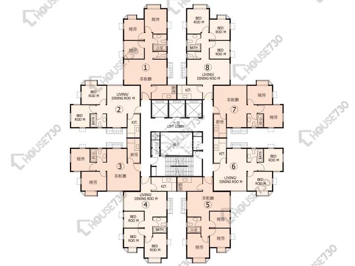 杏花邨 平面圖 杏花邨 33座 1-13,15-17,18樓 樓層平面圖 - House730