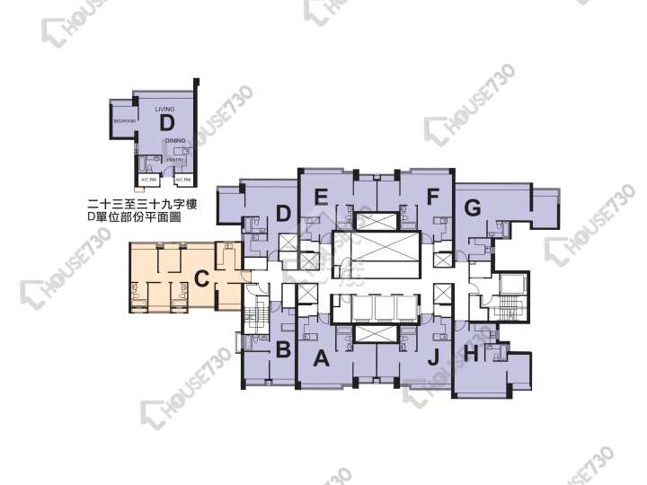 爵悅庭 平面圖 爵悅庭 西爵軒 (B1) 6-12,15-21,23,25-33,35-38,39樓 樓層平面圖 - House730