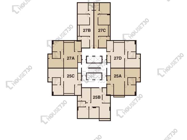 美孚新邨 平面圖 美孚新邨 1期 百老匯街25-27號 3-20樓 樓層平面圖 - House730