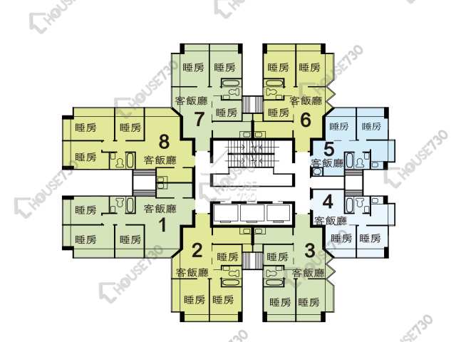 希爾頓中心 平面圖 希爾頓中心 A座 1-29樓 樓層平面圖 - House730