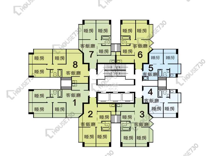 希爾頓中心 平面圖 希爾頓中心 A座 1-29樓 樓層平面圖 - House730