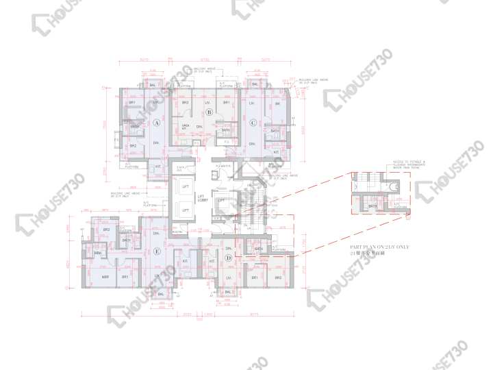 全．城匯 平面圖 全．城匯 8座 6-12,15-20,21樓 樓層平面圖 - House730