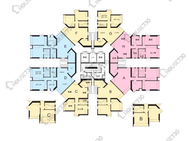 麗港城 平面圖 麗港城 1期 13座 1-28樓 樓層平面圖 - House730