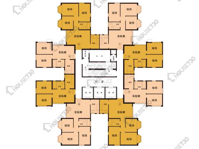 沙田第一城 平面圖 沙田第一城 6期 24座 1-30樓 樓層平面圖 - House730