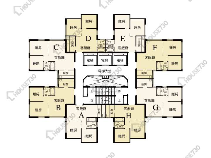 荃灣中心 平面圖 荃灣中心 安慶樓 (5座) 2-32樓 樓層平面圖 - House730