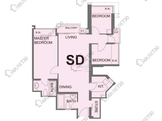 大围 名城 低层 单位平面图 1期-5座-高层/中层/低层-SD室 House730-7243605