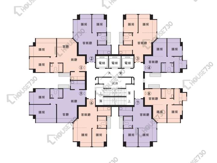 得寶花園 平面圖 得寶花園 G座 12-33樓 樓層平面圖 - House730