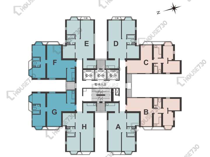 銀禧花園 平面圖 銀禧花園 1座 4-19,21-36,37樓 樓層平面圖 - House730
