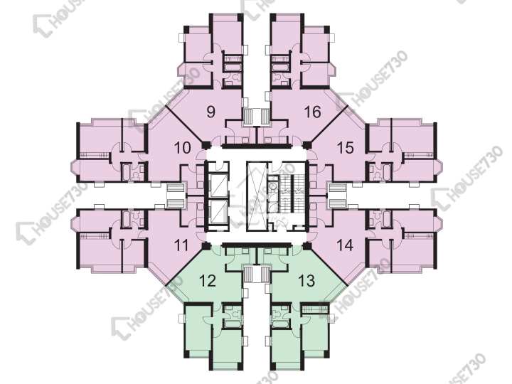 康怡花園 平面圖 康怡花園 L座 (1-8室) 1-19樓 樓層平面圖 - House730