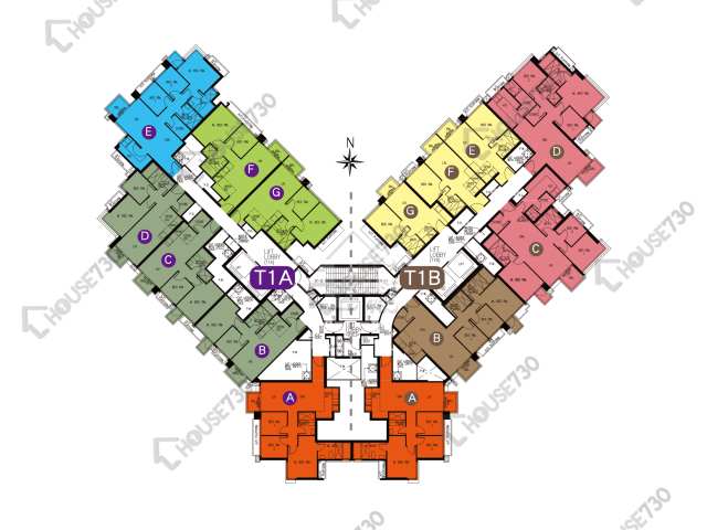 天晉 平面圖 天晉 IIIB 1A座 12,15-21,22樓 樓層平面圖 - House730