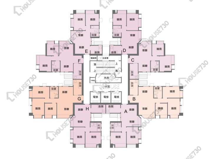 花都廣場 平面圖 花都廣場 9座 3-36樓 樓層平面圖 - House730