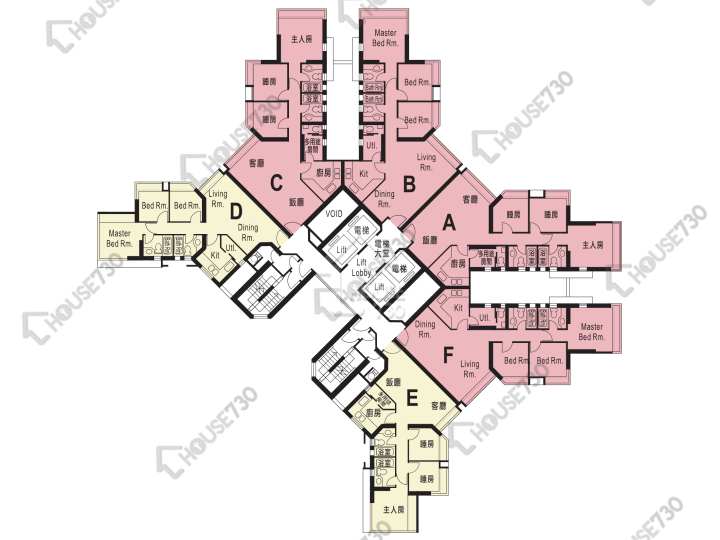 維港灣 平面圖 維港灣 7座 2-3,5-12,15-23,25-32,33樓 樓層平面圖 - House730