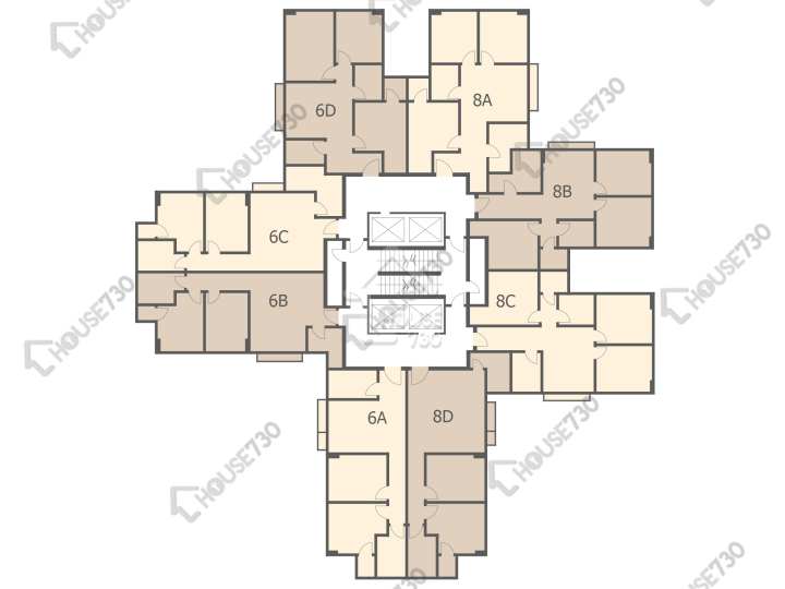 美孚新邨 平面圖 美孚新邨 6期 恆柏街6-8號 3-20樓 樓層平面圖 - House730